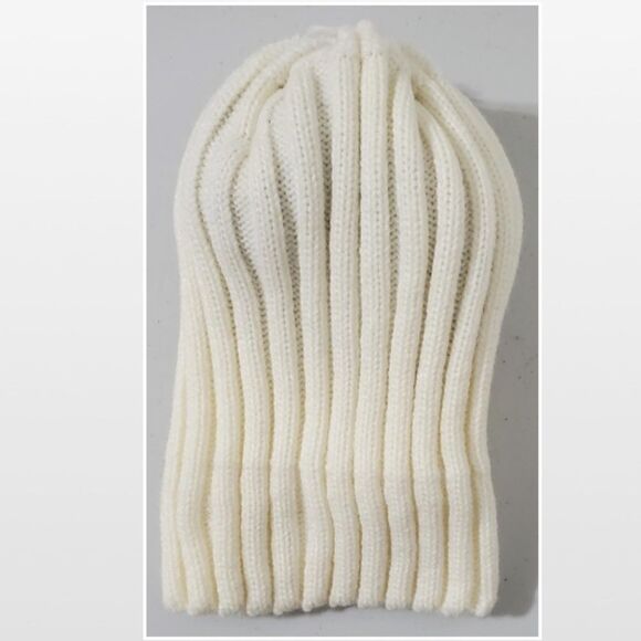 New Double Pompoms Beanie Hat Toddler Kid Cream Chunky Knit - Picture 10 of 14